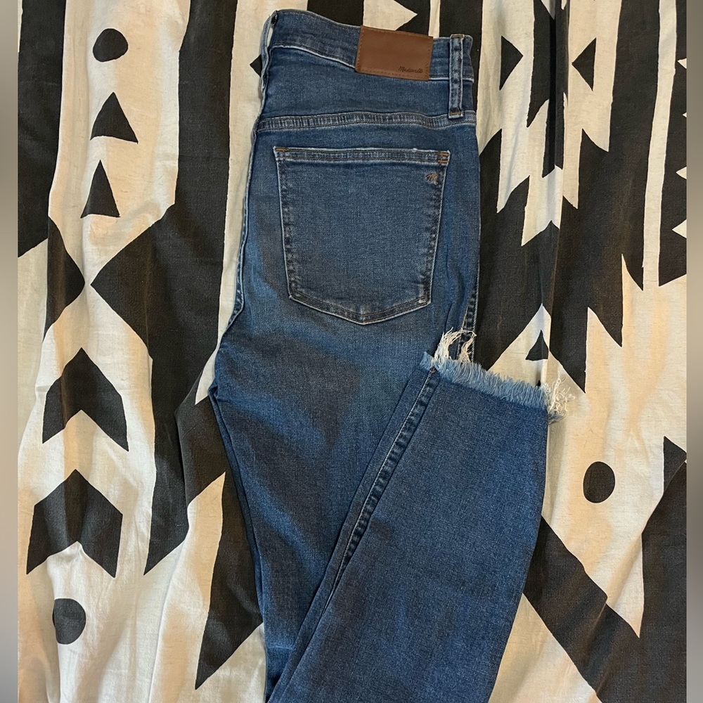 Madewell skinny raw hem jeans